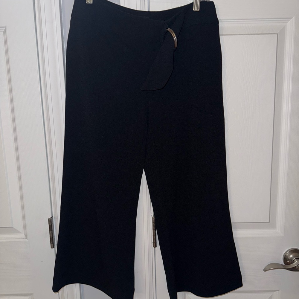 Black Tie-Waist Pants